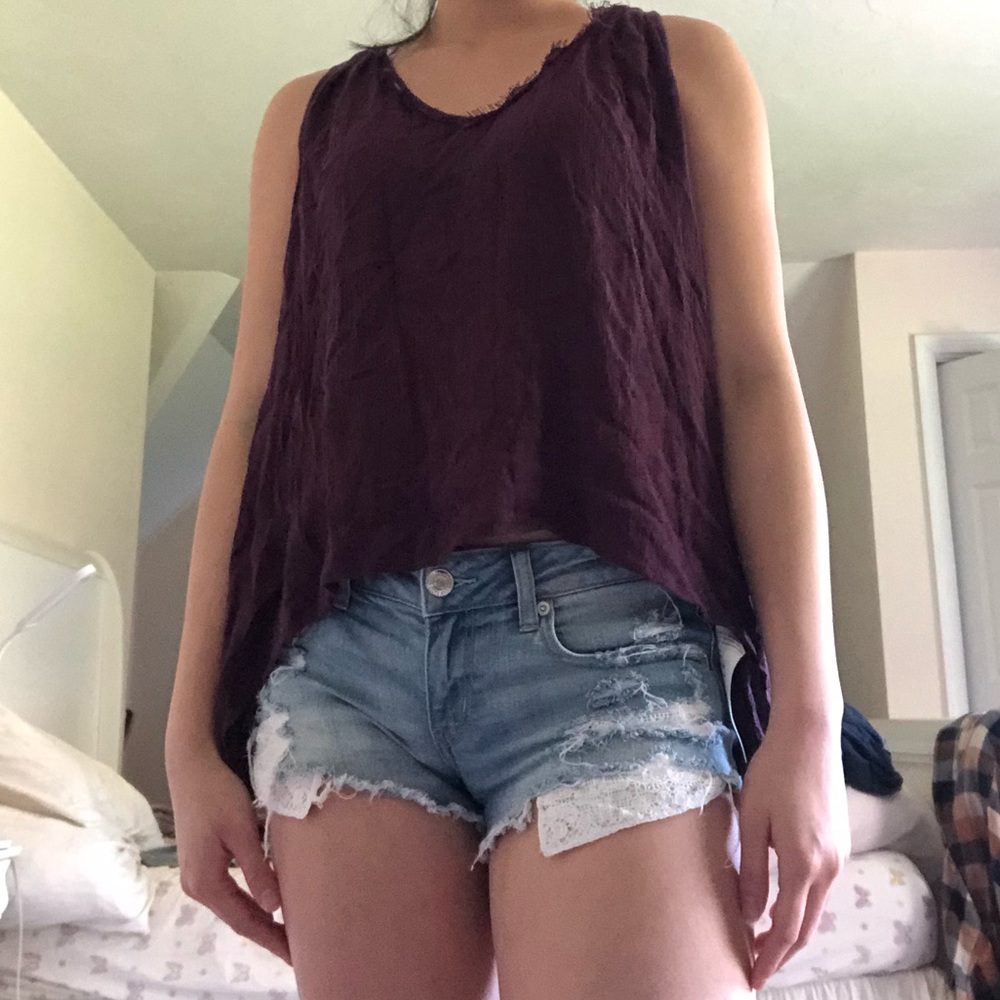 Burgundy Hollister Flowy tank